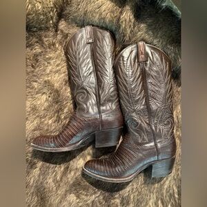 Dan Post Vintage Raleigh Teju Lizard Leather Boots brown